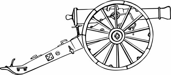 Vintage Field Gun coloring page image