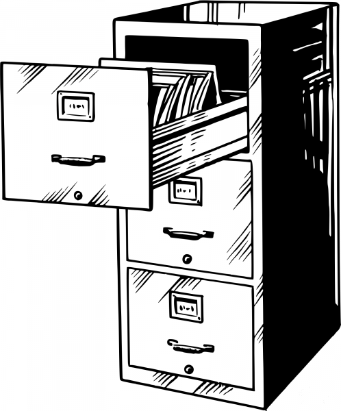 Vintage Filing Cabinet coloring page image