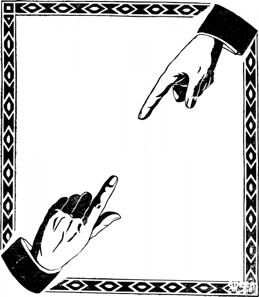 Vintage Finger Pointy Frame coloring page image