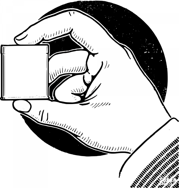 Vintage Fingers Holding Small Frame coloring page image