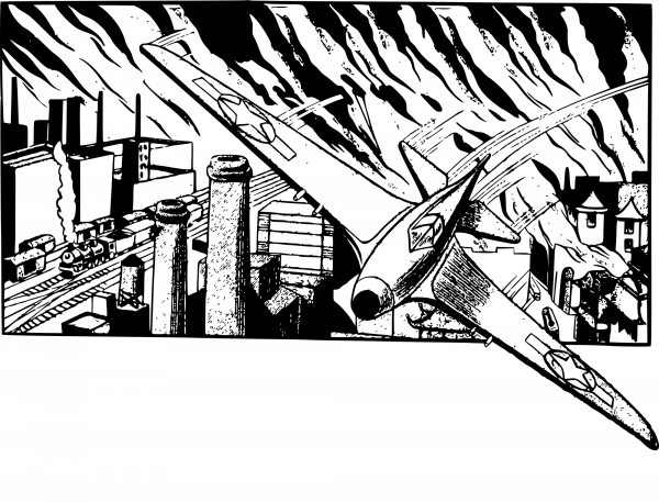 Vintage Fire Bombing of Tokyo coloring page image