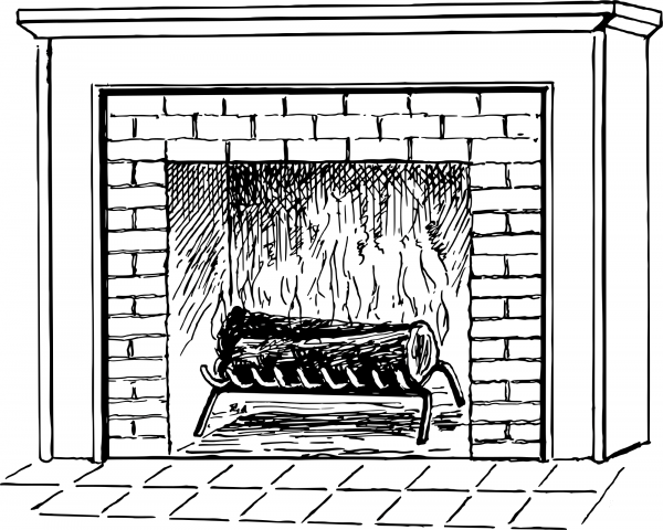 Vintage Fireplace coloring page image