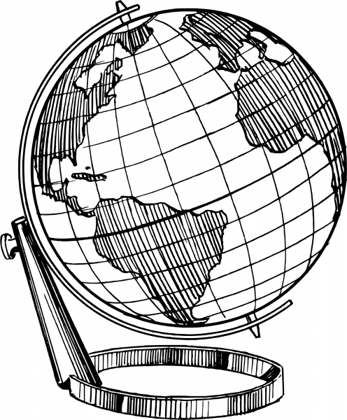 Vintage Firkin Globe coloring page image