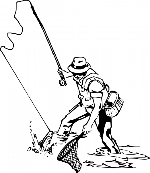 Vintage Fishing coloring page image