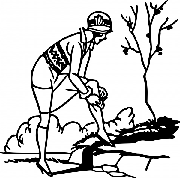 Vintage Flapper Adjusting Her Stocking coloring page image