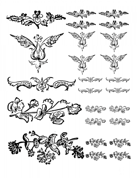 Vintage Floral Decorations Collage coloring page image