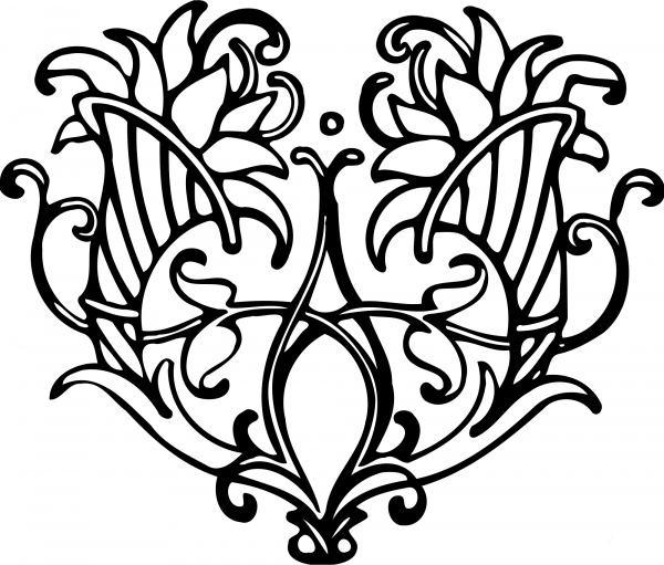 Vintage Floral Design coloring page image