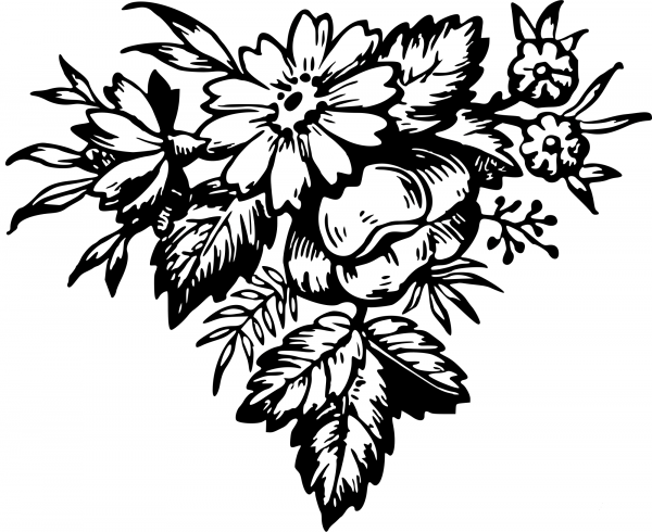 Vintage Floral Design coloring page image