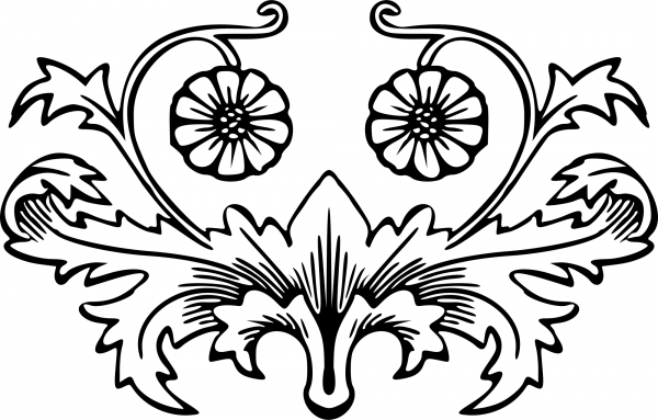 Vintage Floral Design coloring page image
