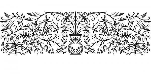 Vintage Floral Design coloring page image