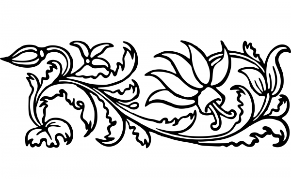 Vintage Floral Design coloring page image