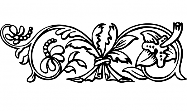 Vintage Floral Design coloring page image