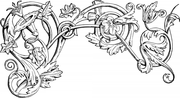 Vintage Floral Design coloring page image