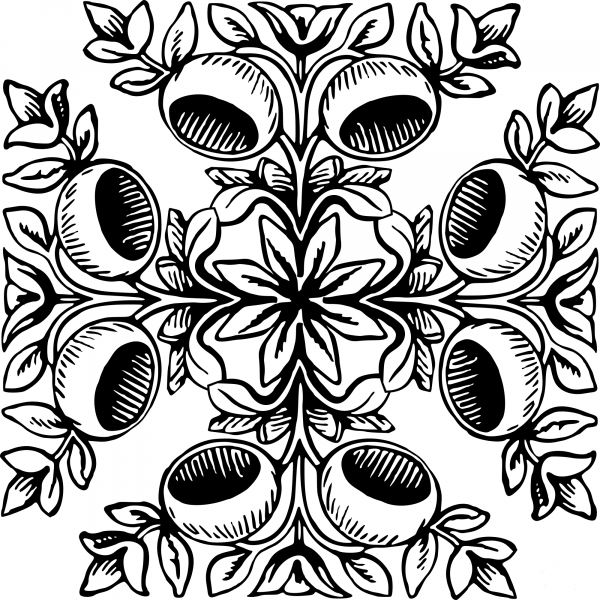 Vintage Floral Design coloring page image