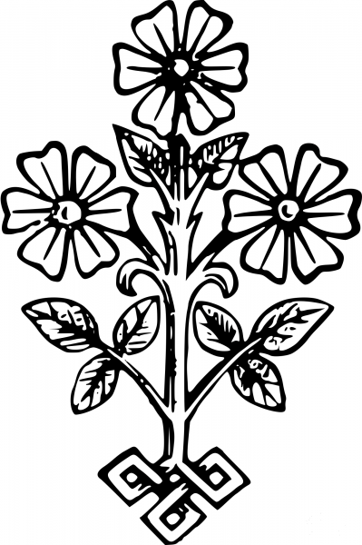 Vintage Floral Design coloring page image