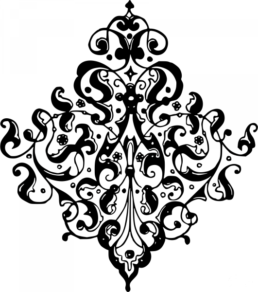 Vintage Floral Design coloring page image