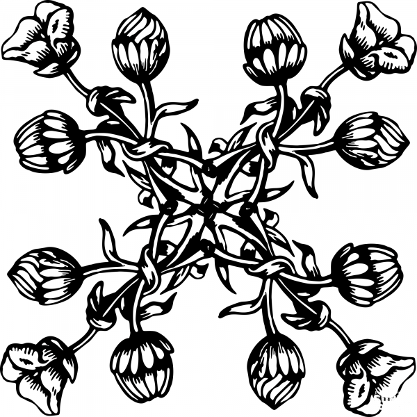 Vintage Floral Design coloring page image