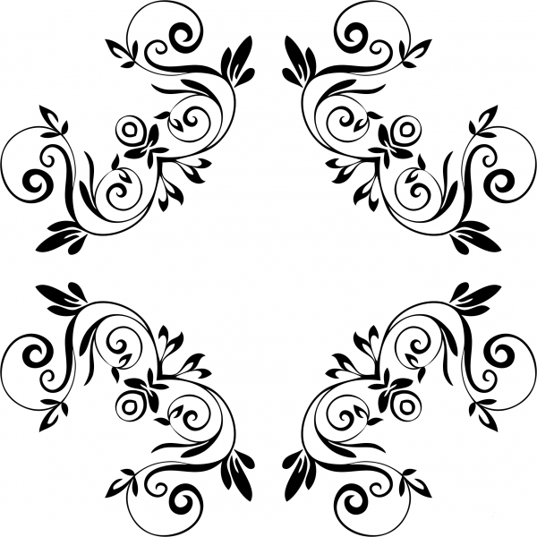 Vintage Floral Flourish Design by Gdj coloring page image