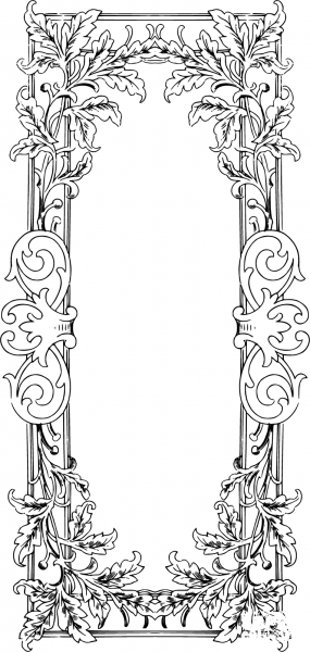 Vintage Floral Flourish Frame coloring page image