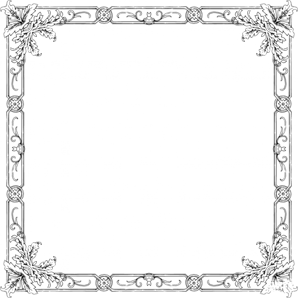 Vintage Floral Flourish Frame coloring page image