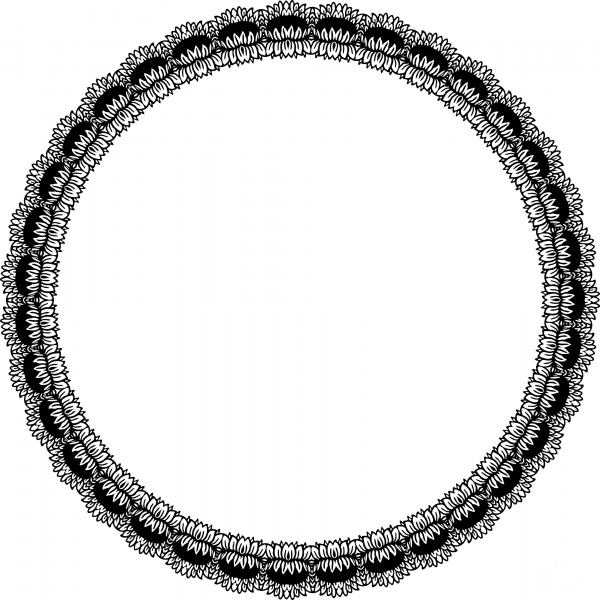 Vintage Floral Frame coloring page image