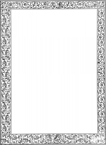 Vintage Floral Frame coloring page image