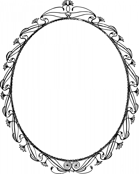 Vintage Floral Frame coloring page image