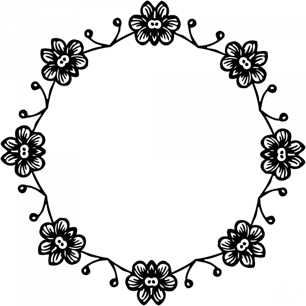 Vintage Floral Frame coloring page image