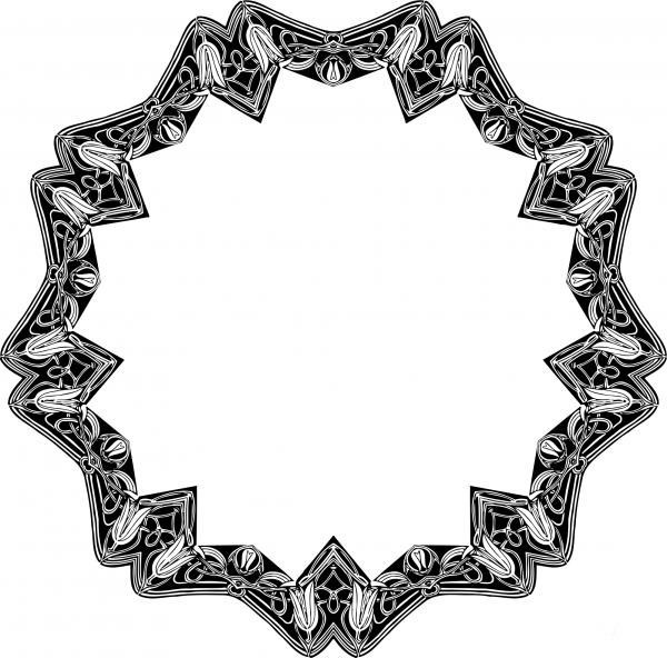 Vintage Floral Frame coloring page image