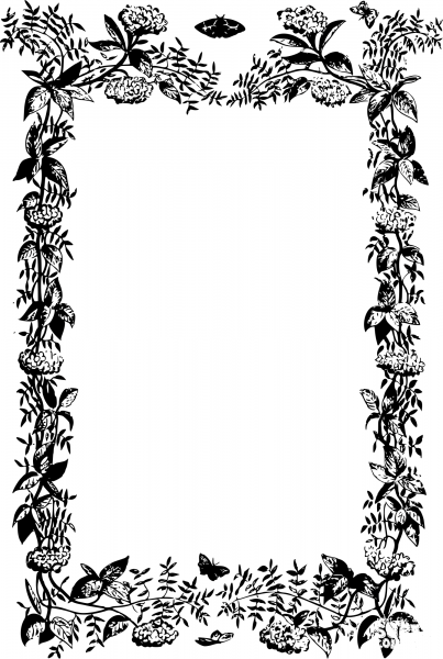 Vintage Floral Frame coloring page image