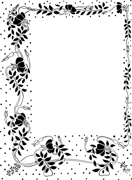 Vintage Floral Frame coloring page image