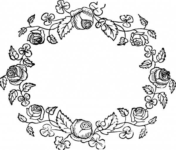 Vintage Floral Frames coloring page image