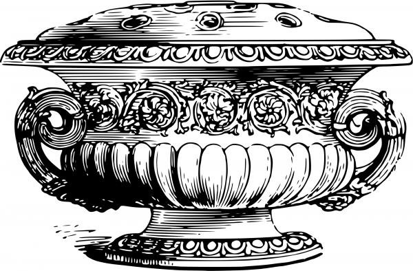 Vintage Flower Bowl coloring page image