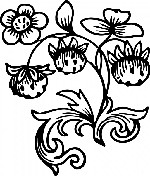Vintage Flower coloring page image