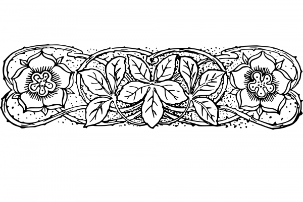 Vintage Flower Doodah Divider coloring page image