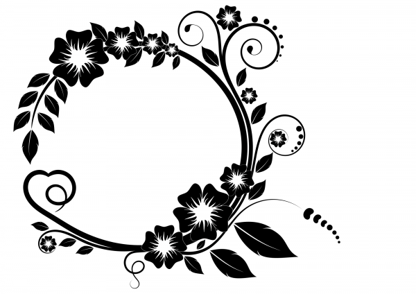 Vintage Flower Frame coloring page image