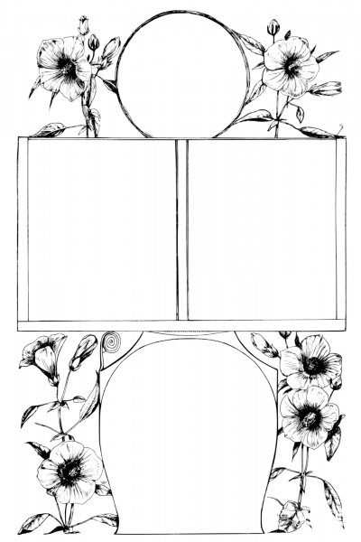 Vintage Flower Three Frame Thing coloring page image