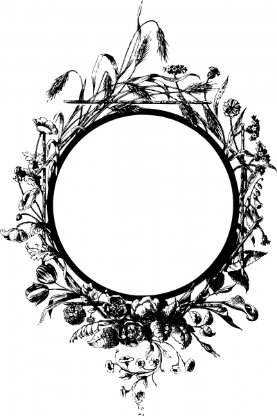 Vintage Flowery Frame coloring page image