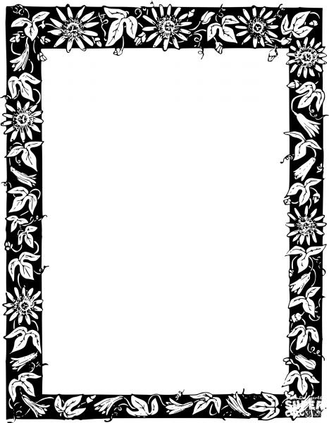 Vintage Flowery Frame coloring page image