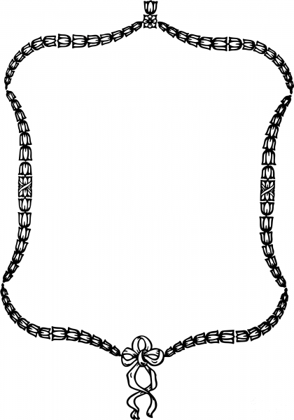 Vintage Flowery Frame coloring page image