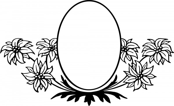 Vintage Flowery Frame coloring page image