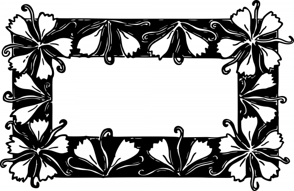 Vintage Flowery Frame coloring page image