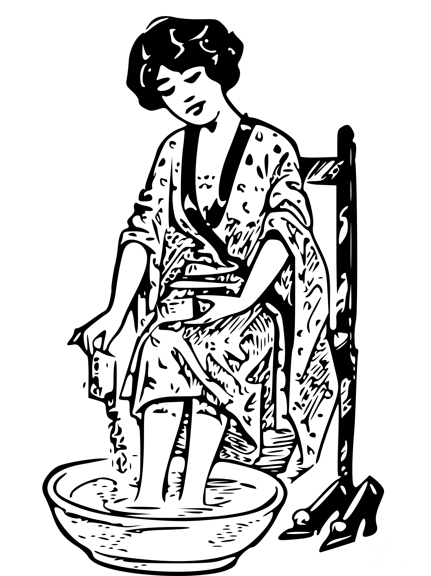 Vintage Foot Bath coloring page ColouringPages