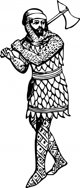 Vintage Foot Soldier of Around 1300 coloring page image