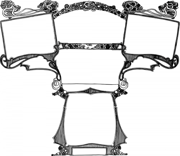 Vintage Four Frame Mega Frame coloring page image