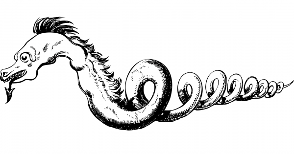 Vintage Freaky Serpent coloring page image