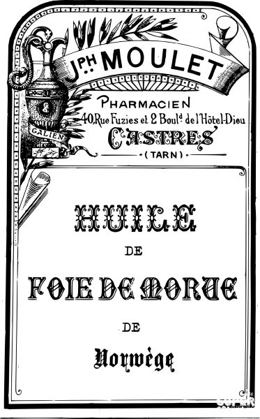 Vintage French Pharmacy Label coloring page image