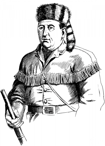 Vintage Frontier Man coloring page image