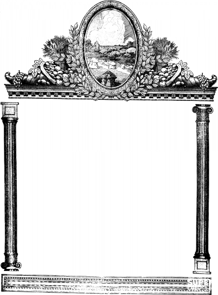 Vintage Fruit Frame coloring page image