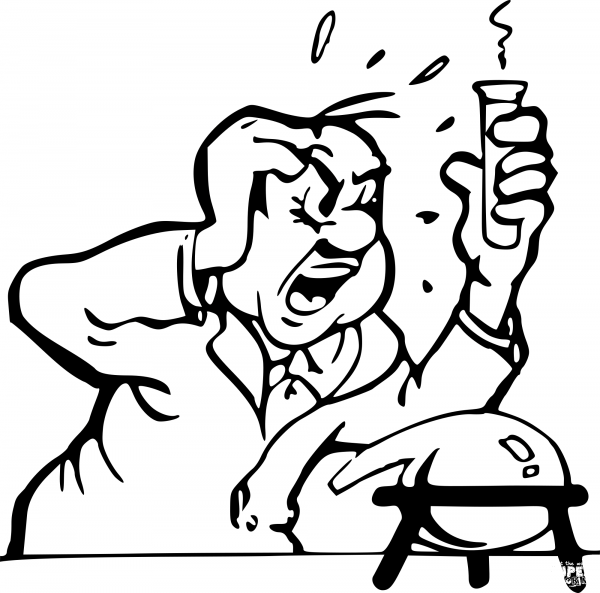 Vintage Frustrated Chemist coloring page image